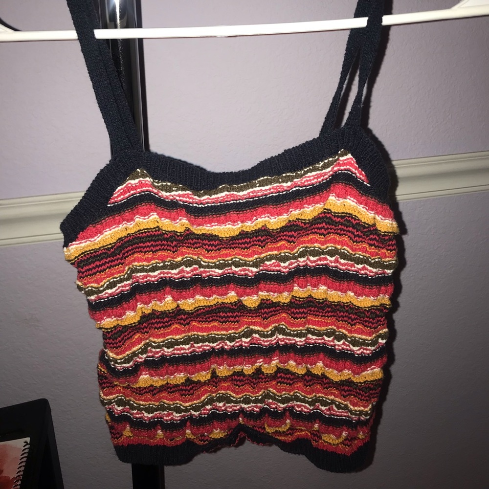 Striped Knit Crop Tank